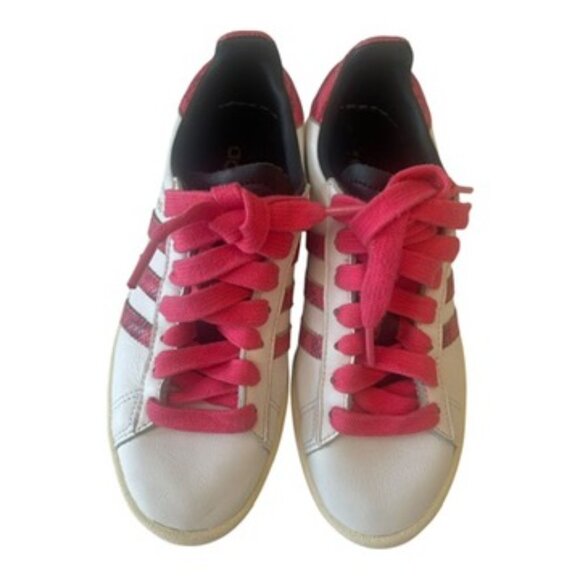 Adidas Campus Women's White pink red Leather shoes sneakers size US 5 Medium fit - Picture 6 of 14
